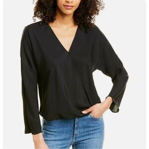 Vince Crossover Long Sleeve Blouse Small